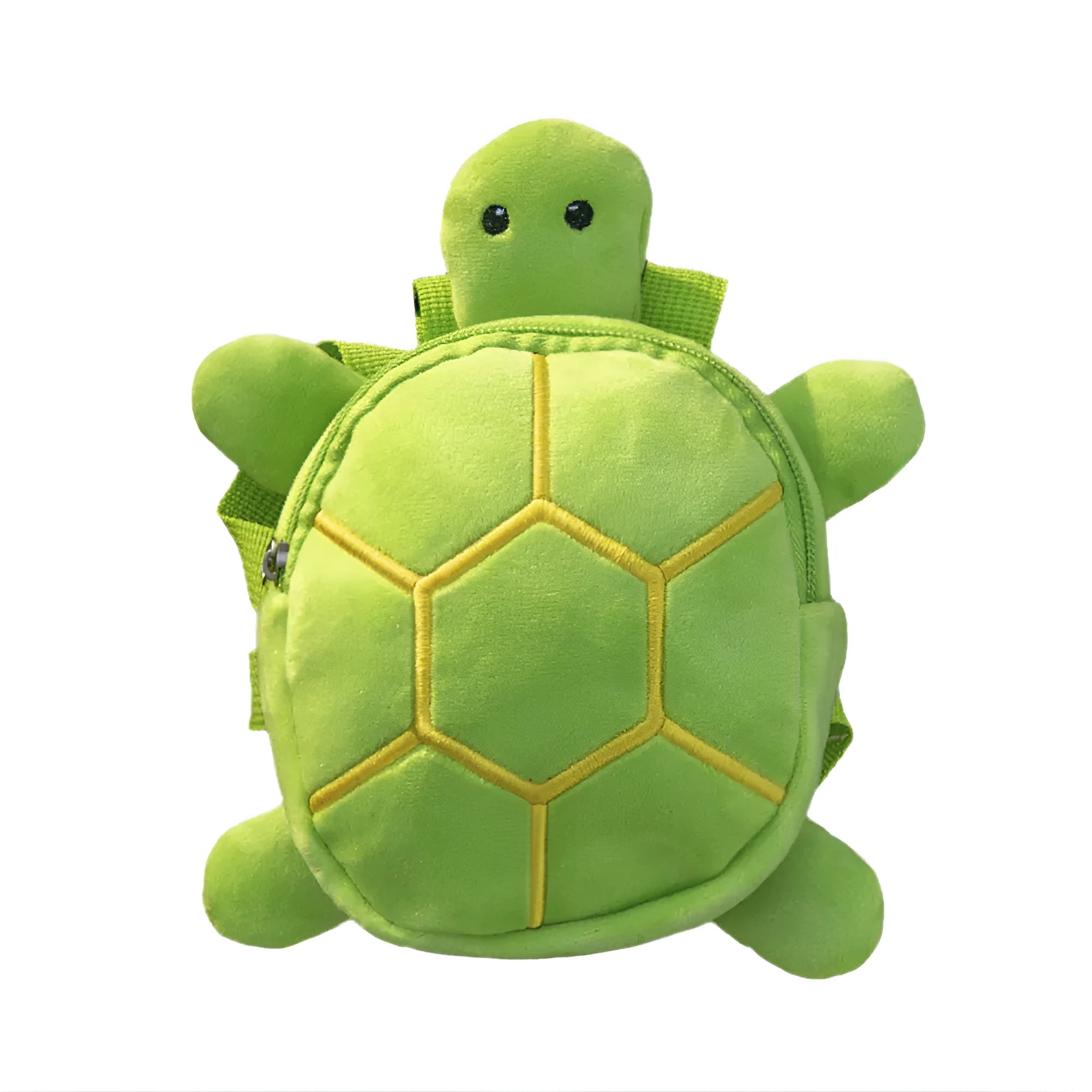 Turtle-shaped dog backpack harness vest in velvet with metal zipper, dimensions 20 x 18cm