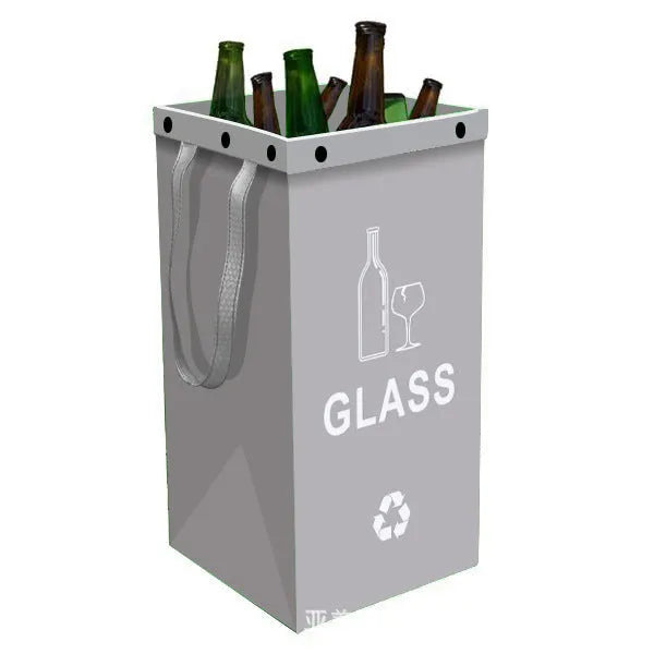 Blue 40-litre plastic handbag-style garbage bin for wet waste sorting.