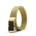 Toothless nylon canvas men's belt in 120cm length with alloy buckle in Army Green colour