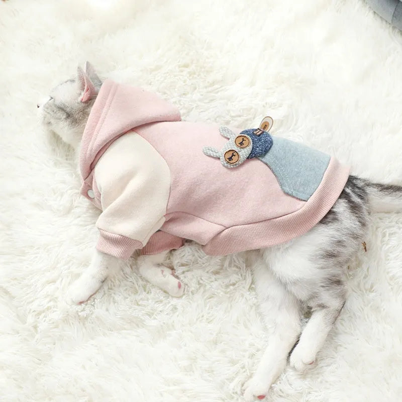 Brown cotton pet dog sweatshirt casual leisure wear garment