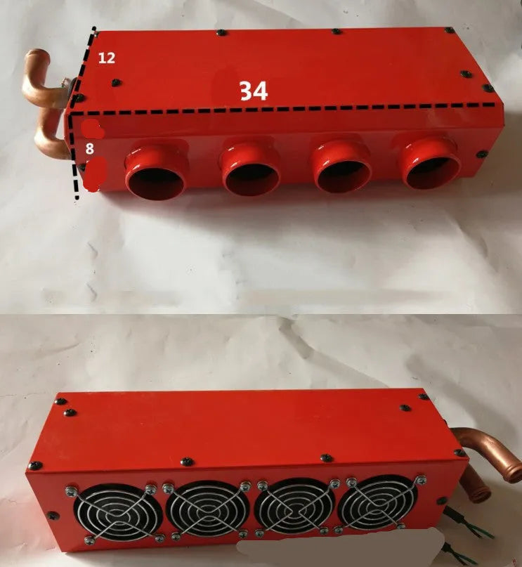 Metal car heater with copper pipes for automotive heating system