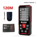Plastic laser rangefinder for distance measurement up to 120 metres for building and DIY use