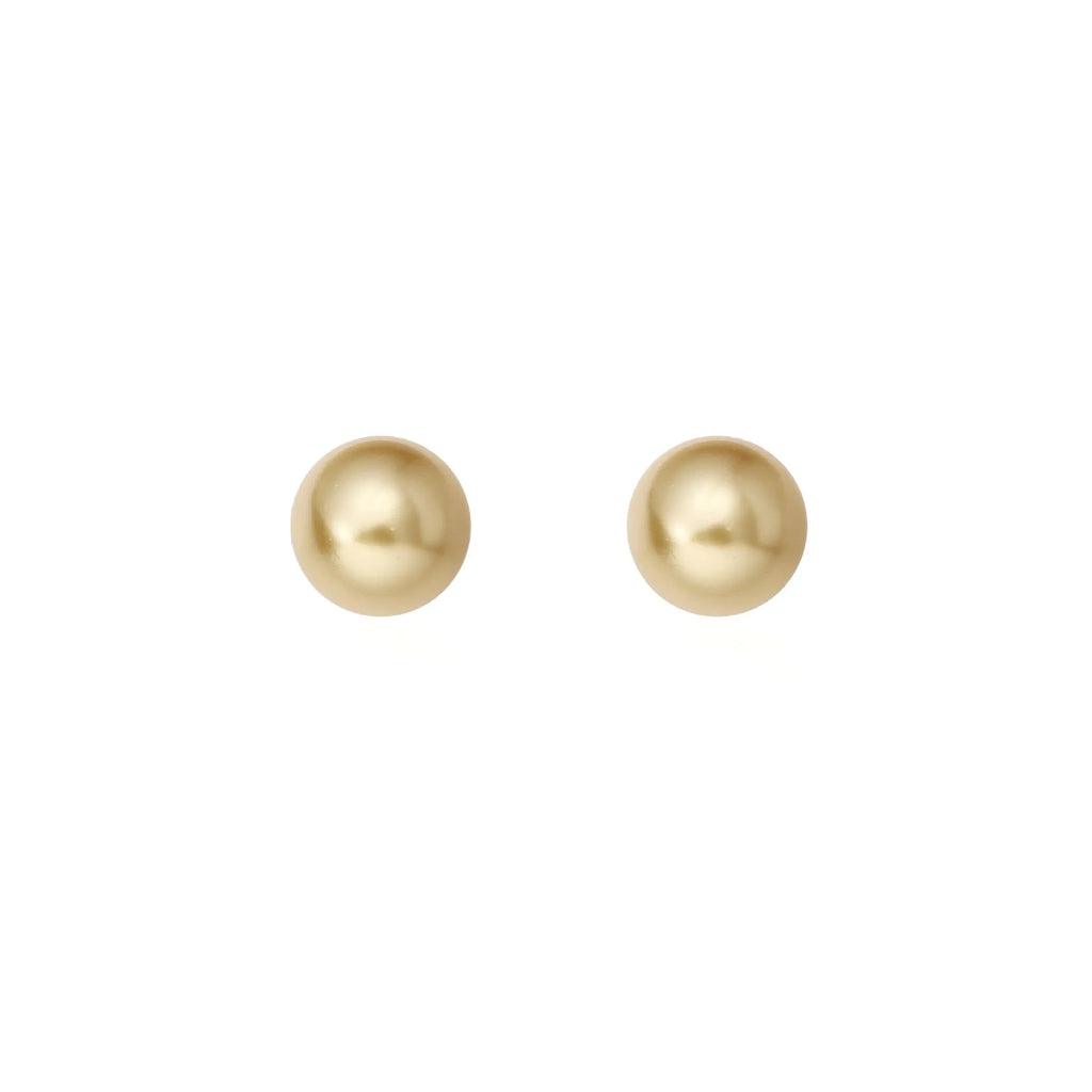 Large geometric pearl stud earrings for women with an eight-point star detail, shown in silver.