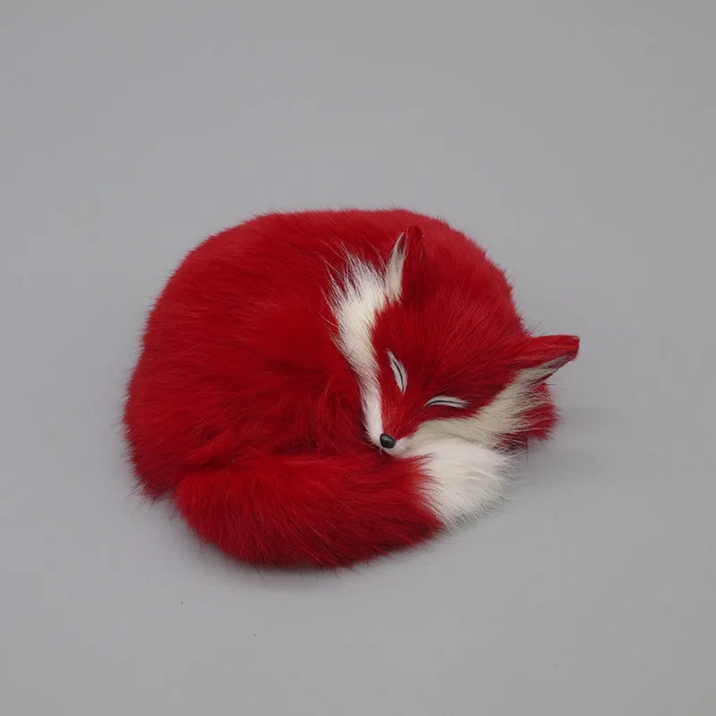 Artificial white fox fur handicraft decoration measuring 15cm with red and yellow colour options