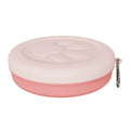 Portable plastic dog food bowl shown in light green colour suitable for outdoor feeding