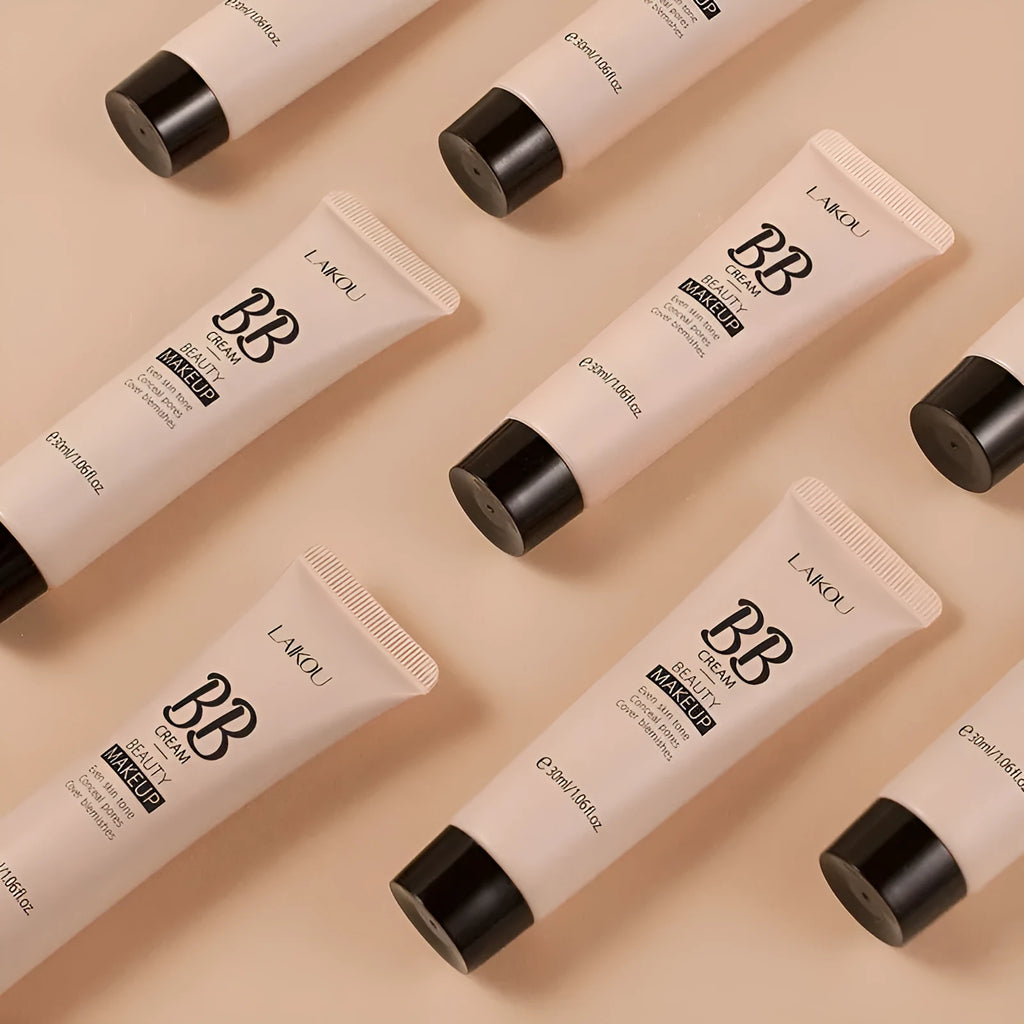 30ml tube of BB cream in one of nine shades, including Ivory White, Brightening, and Chocolate.