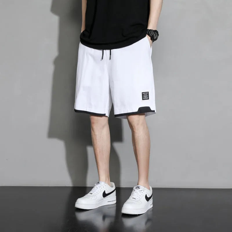 Japanese style cotton shorts for teenage boys in plus sizes with mid waist design
