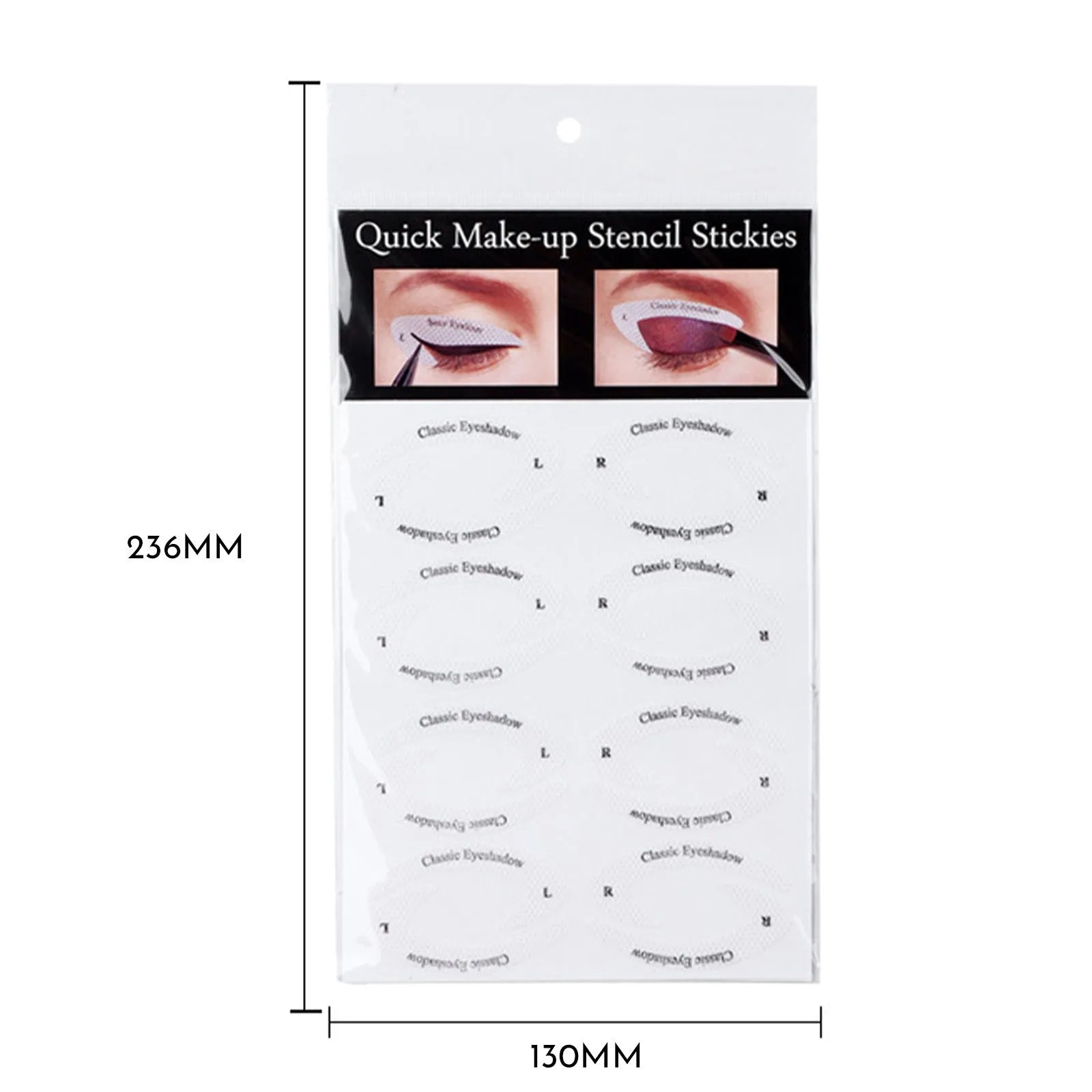 Set of four reusable eyeliner makeup stencils for creating wing and cat-eye designs