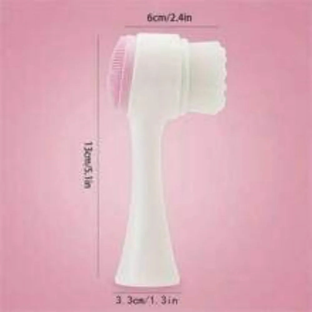 Blue nylon pet paw brush grooming tool for dogs and cats on white background