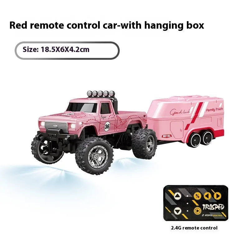 Alloy four-wheel drive electric rock crawler toy with remote control for girls aged 0-3 years in pink