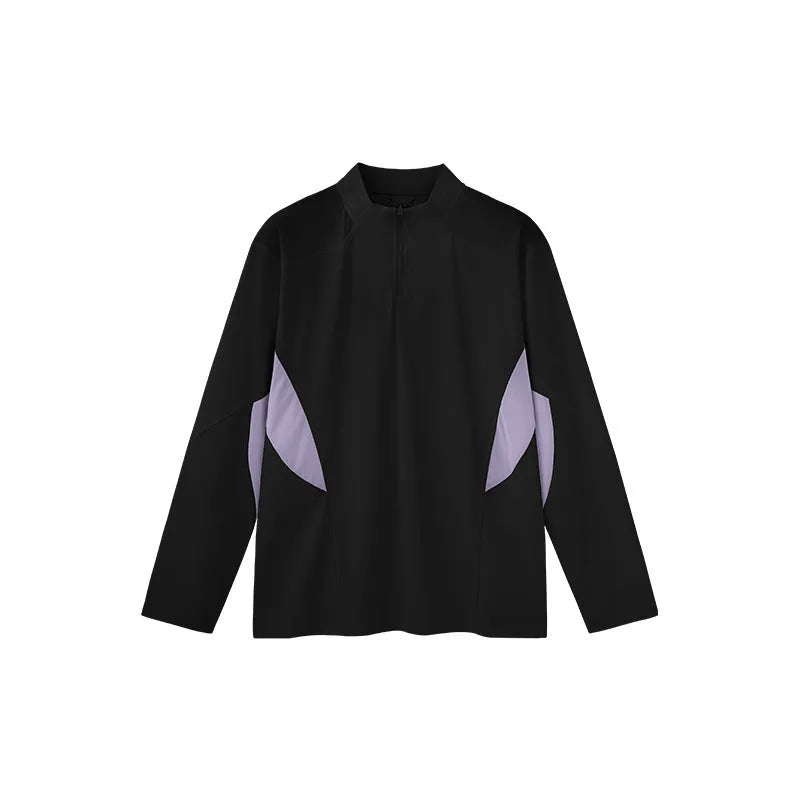 Men's stitching lightweight shirt in polyester fabric showing long sleeve and short sleeve options in black and beige colours