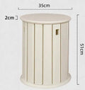 Stackable iron dining stool with round seat and metal frame in modern design