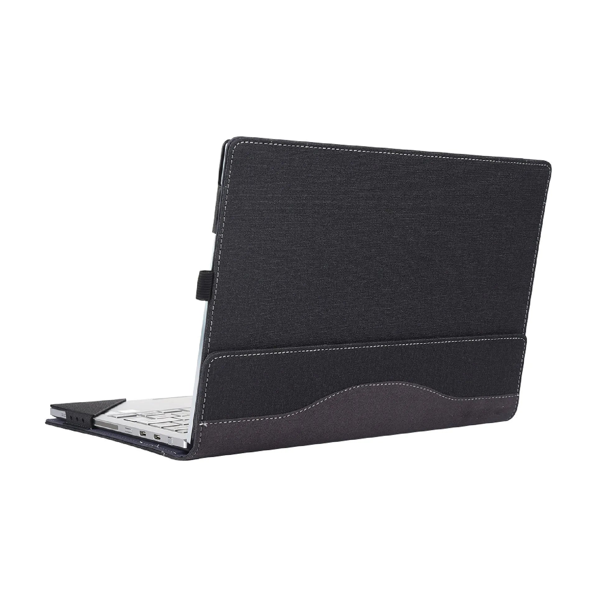 Black imitation leather laptop protective sleeve with Chinese style design for Microsoft Laptop6