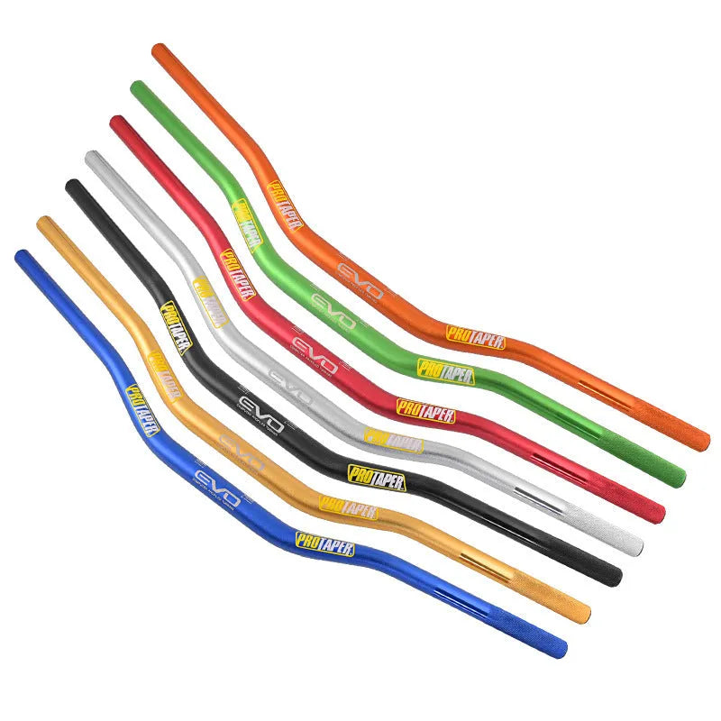 Orange aluminium alloy scrambling motorcycle handlebar with 28mm diameter and 80cm width