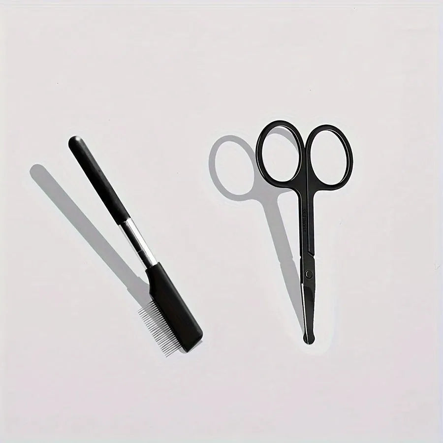 Black pet grooming brush with soft rubber bristles and stainless steel comb teeth for dogs and cats