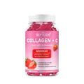 Collagen and vitamin C fruit pectin gummies in a bottle, 60 count, for skin hair nails health and whitening support