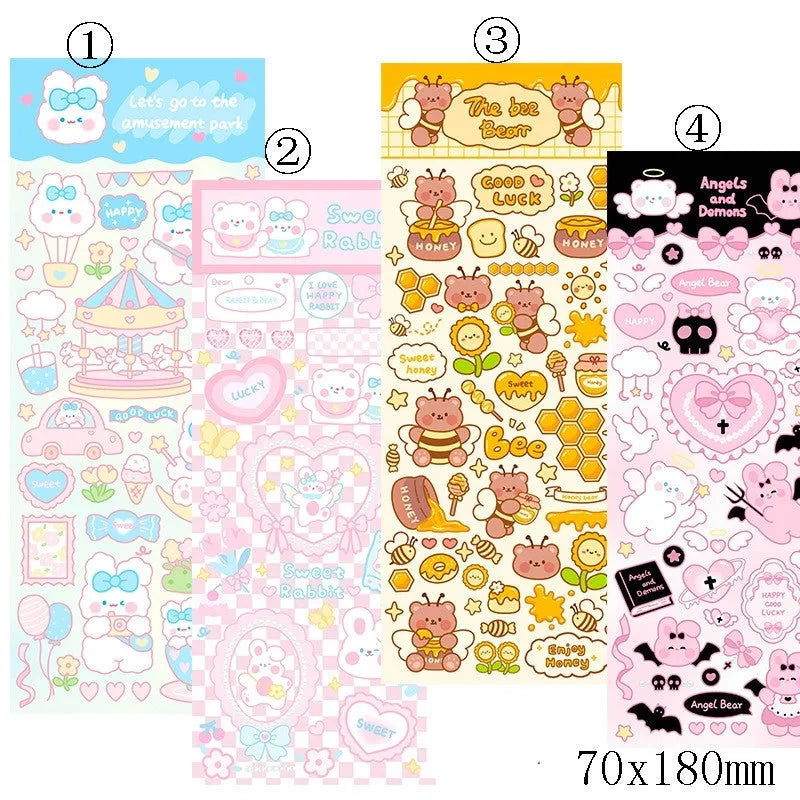 PVC waterproof cartoon decoration stickers for notebooks and stationery