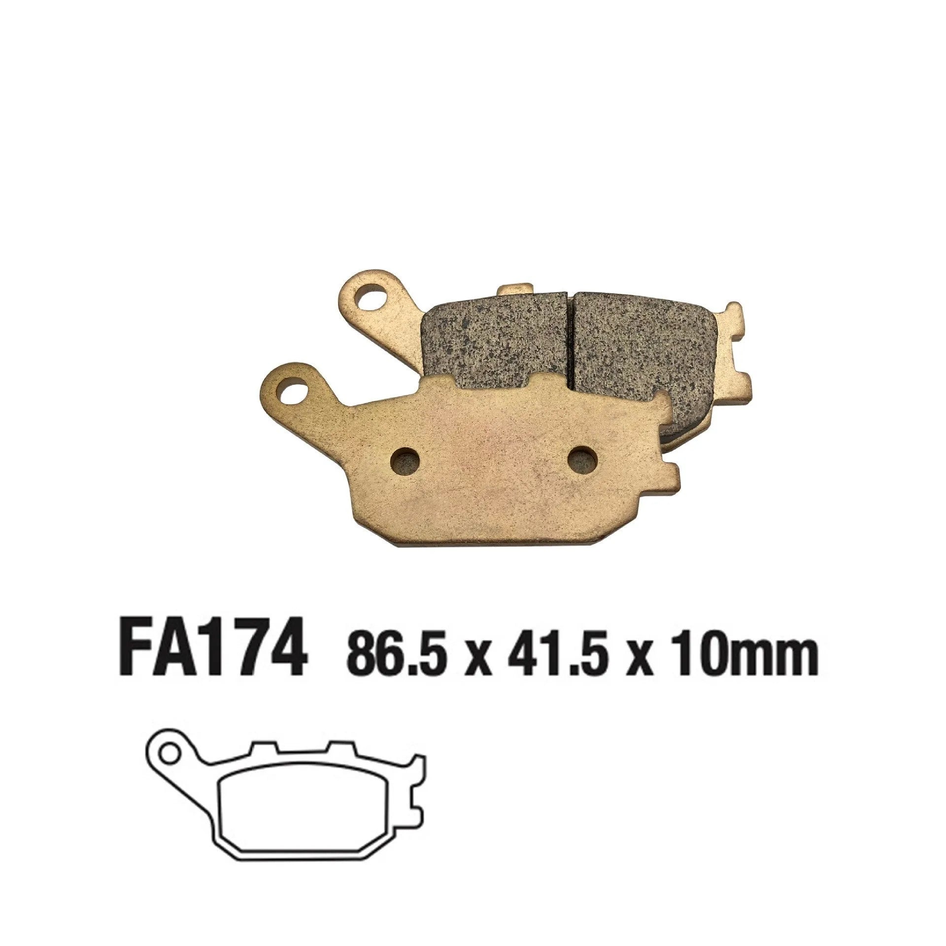 Asbestos-free sintered rear brake pad for Honda CBR900RR, CBR929RR, CBR954RR motorcycles.