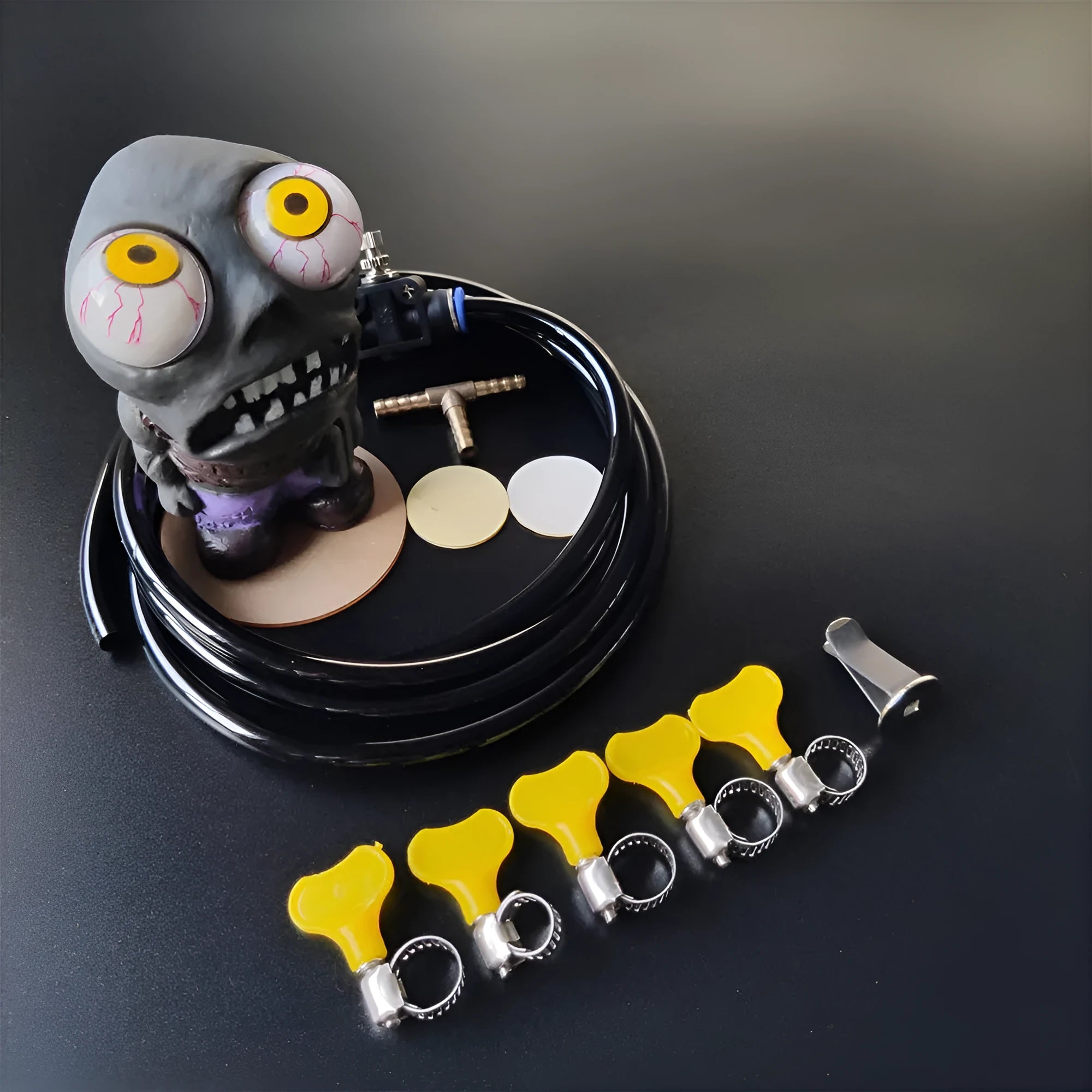 Turbo car blow-off valve decorative doll kit with pressure regulating valve and installation components
