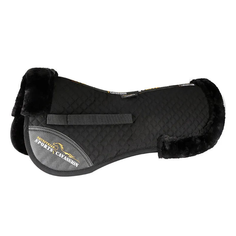 Riding saddle pad for equestrian and cycling with shock absorption and balance features in wine red colour.