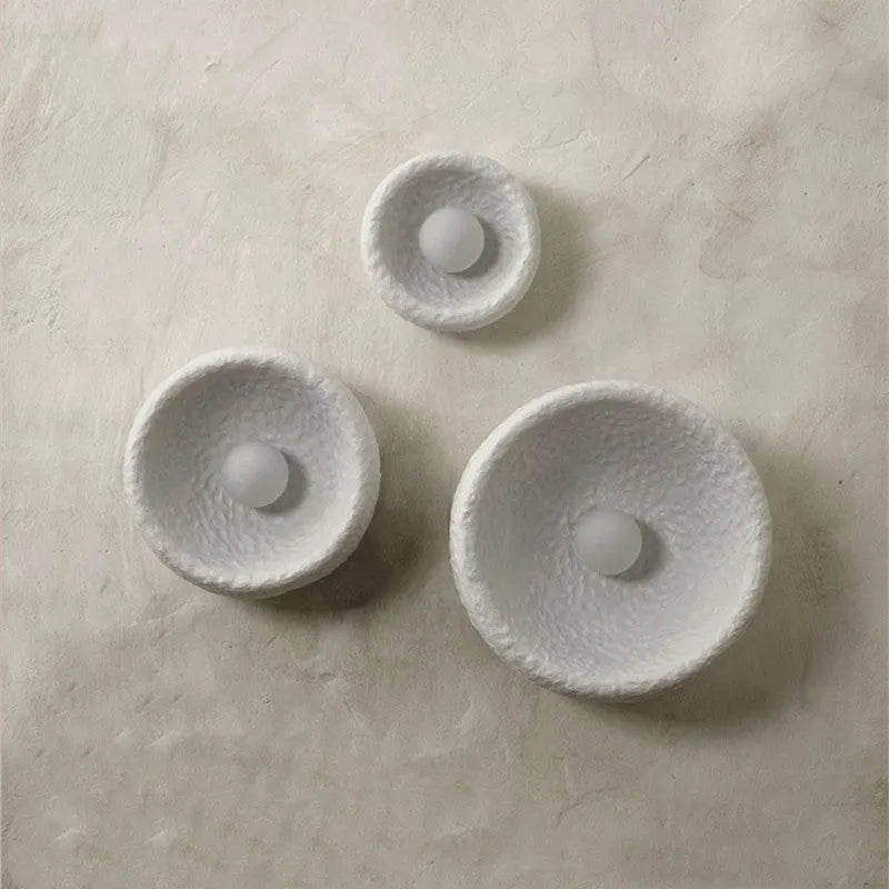 Japanese minimalist wall lamp with resin shade in 20cm, 26cm or 32cm diameter