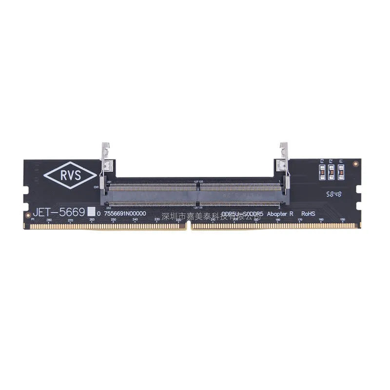 DDR4 laptop to desktop memory adapter card showing SODIMM and DIMM connectors.