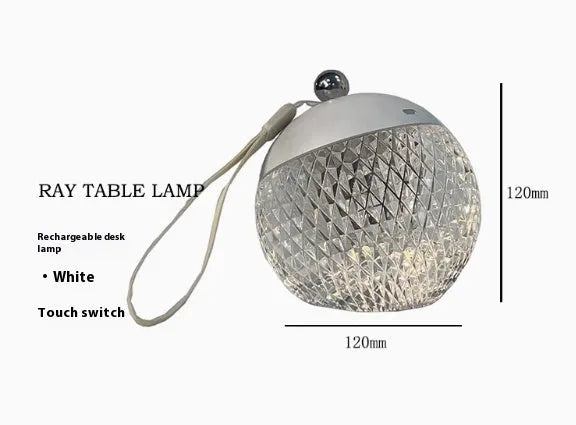 Touch control dimmable LED desk lamp in aluminium and acrylic, 12 cm diameter