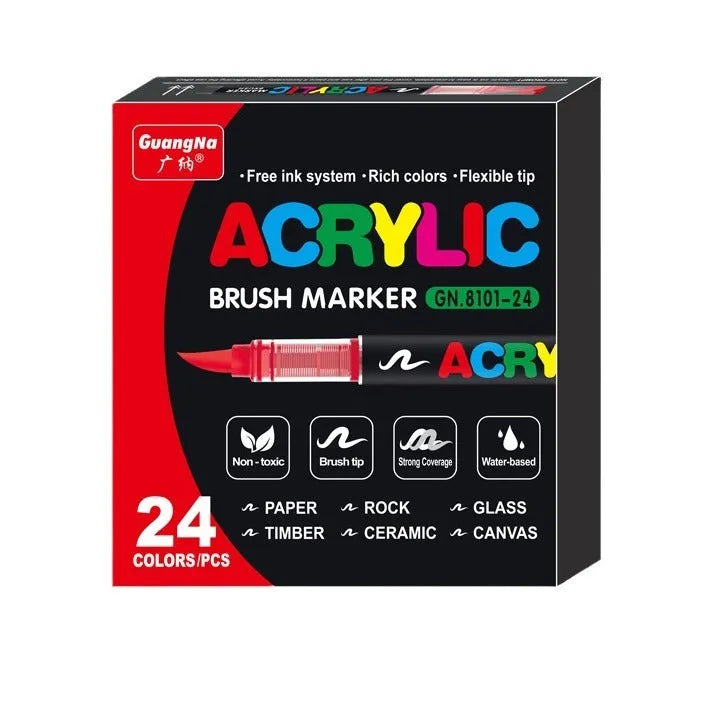 Set of acrylic marker pens in multiple colours for art painting and graffiti projects