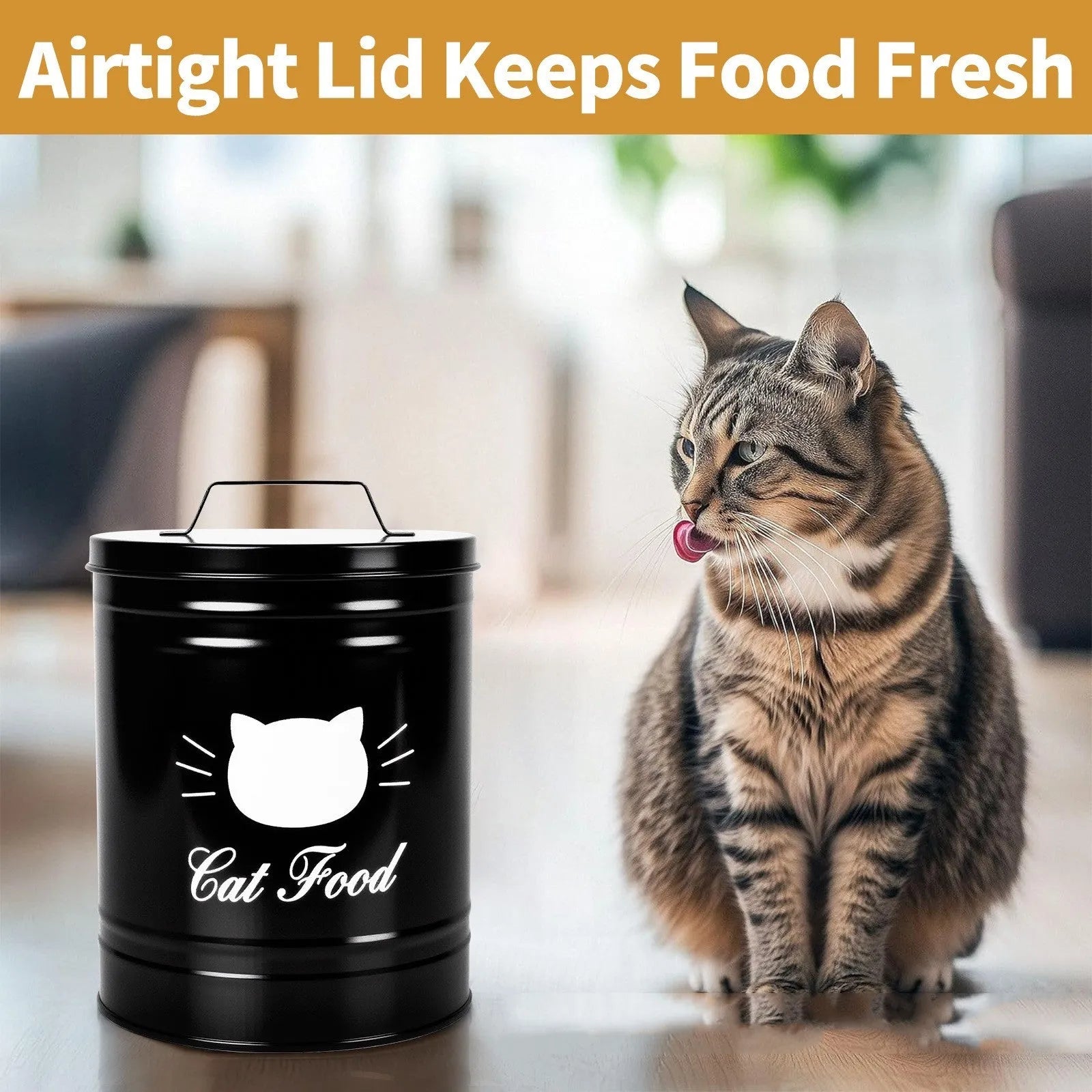 Round iron sheet storage tin with independent inner box in black or white colour options