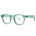 Simple round rim sunglasses with retro Hong Kong style in various colour combinations on a model.