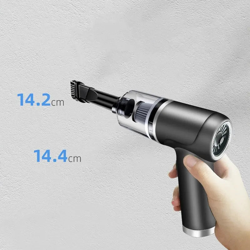 Wireless Charging Hand-held Vehicle Vacuum Cleaner Wet and Dry Plastic Build 4000r/min 80W Power 164x5x142mm 4000mA Battery 400g Black Gold
