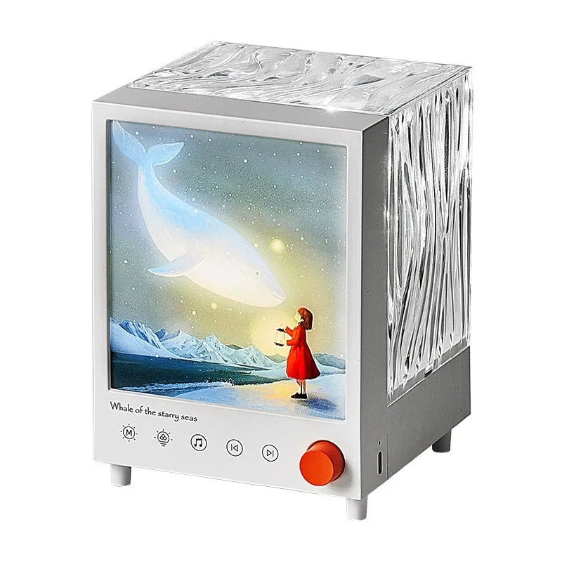 Atmosphere projection lamp displaying star sea whale light pattern with Bluetooth connectivity