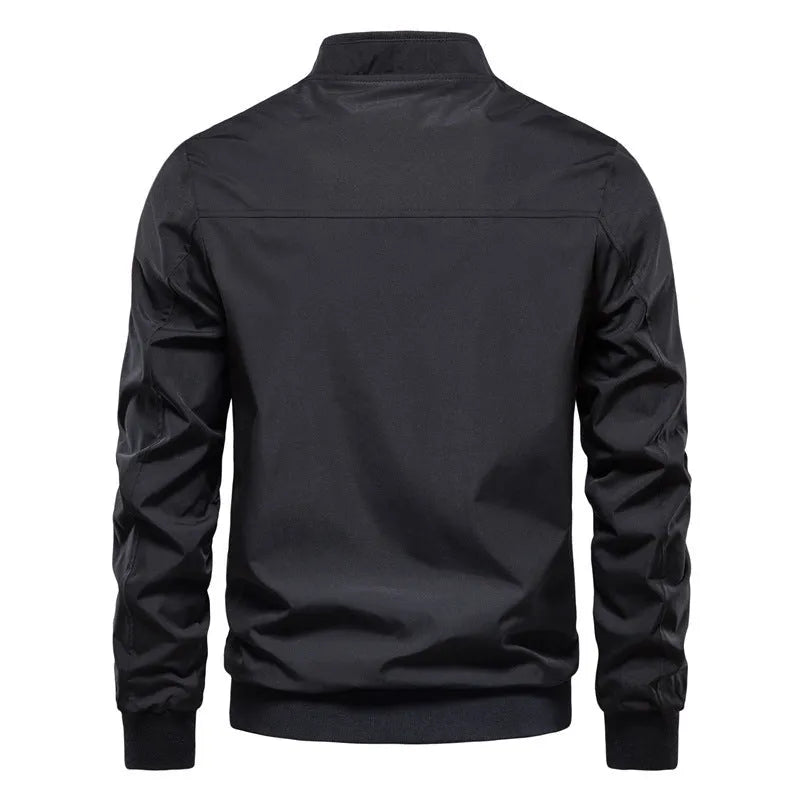 Men's thin casual polyester jacket in Army Green colour showing front view