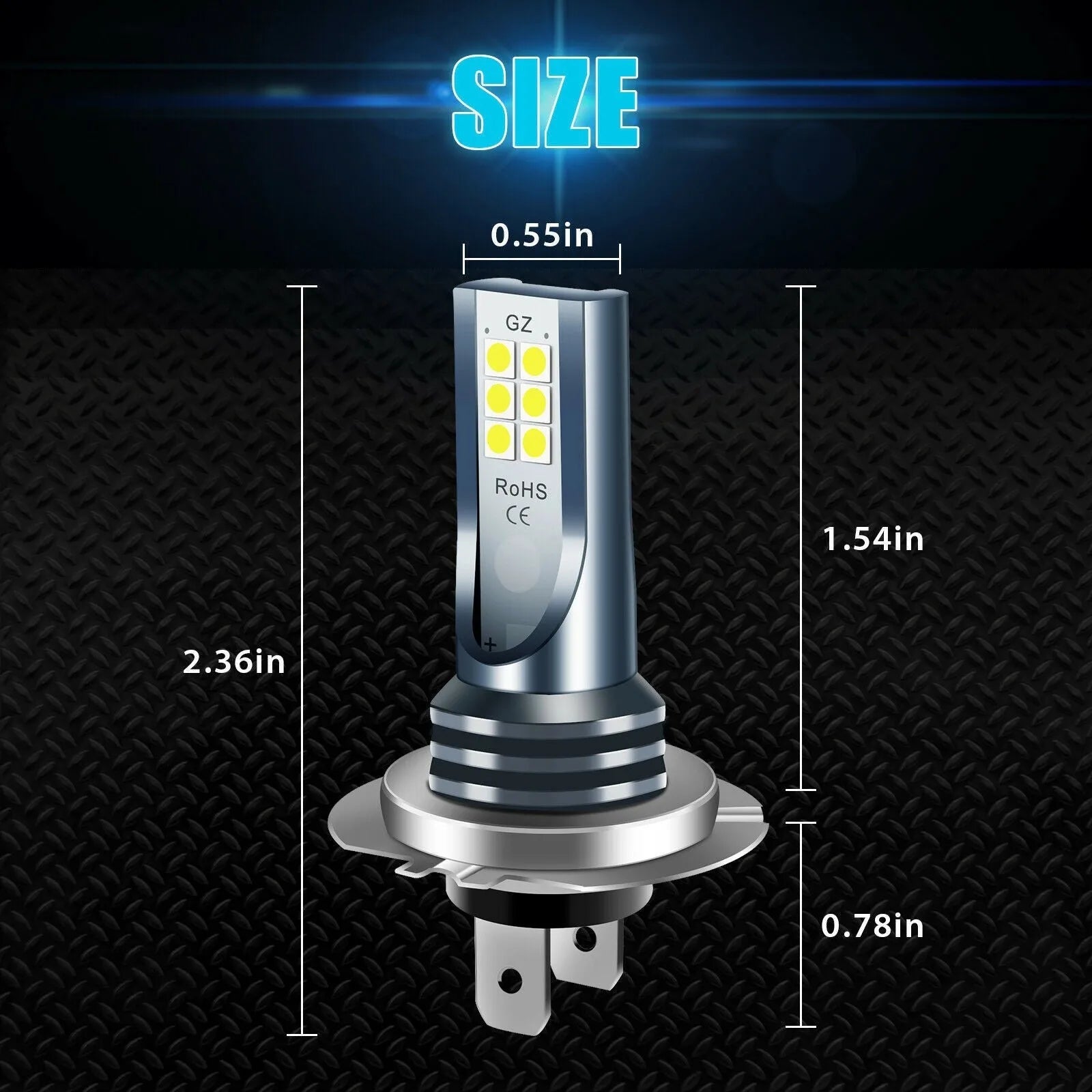 12 SMD LED car fog lamp bulb with aviation aluminium housing