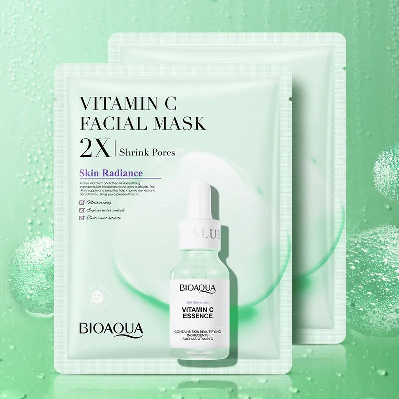 Collagen and hyaluronic acid facial sheet mask in 30g gel format with Vitamin C and Centella Asiatica options