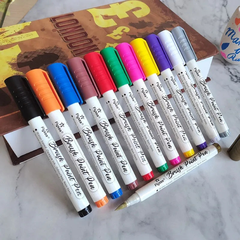 Set of soft head gouache pens for pressure-free artistic work on greeting cards and graffiti