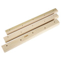 Set of three wooden hangboards for grip strength training in 12cm 40cm and 50cm lengths