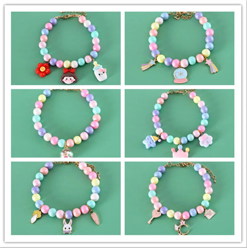 Macaron-themed pet collar accessories in resin with adjustable sizing options