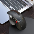 T32 wireless vertical ergonomic mouse with aluminium side roller in black or silver matte finish