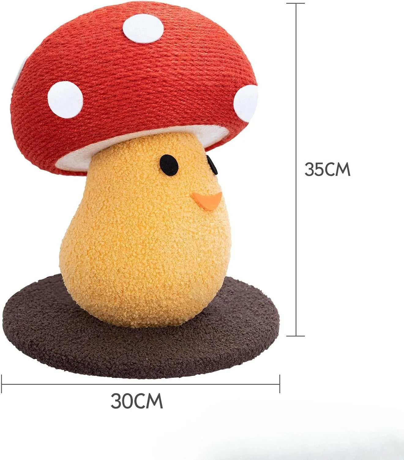 Foldable accordion-design cardboard cat scratcher in mushroom shape on a carpet