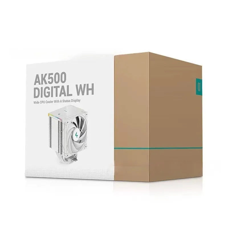 Twin tower CPU air cooler heat sink with copper-aluminium composite construction and digital display