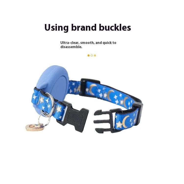 AirTag protective case attached to cat collar in adjustable S or M sizes