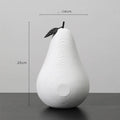 Resin apple and pear decorative crafts in black, white, orange, and blue colours