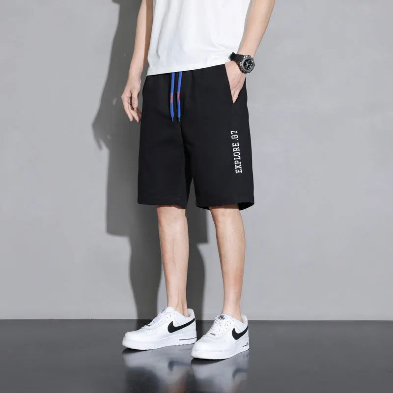 Japanese style cotton shorts for teenage boys in plus sizes with mid waist design