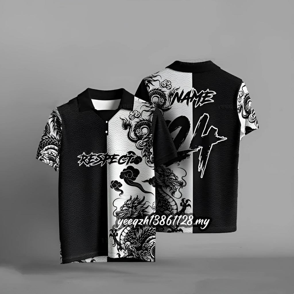 Black loose fit men's t-shirt with 3D digital printed graphic design on the front.
