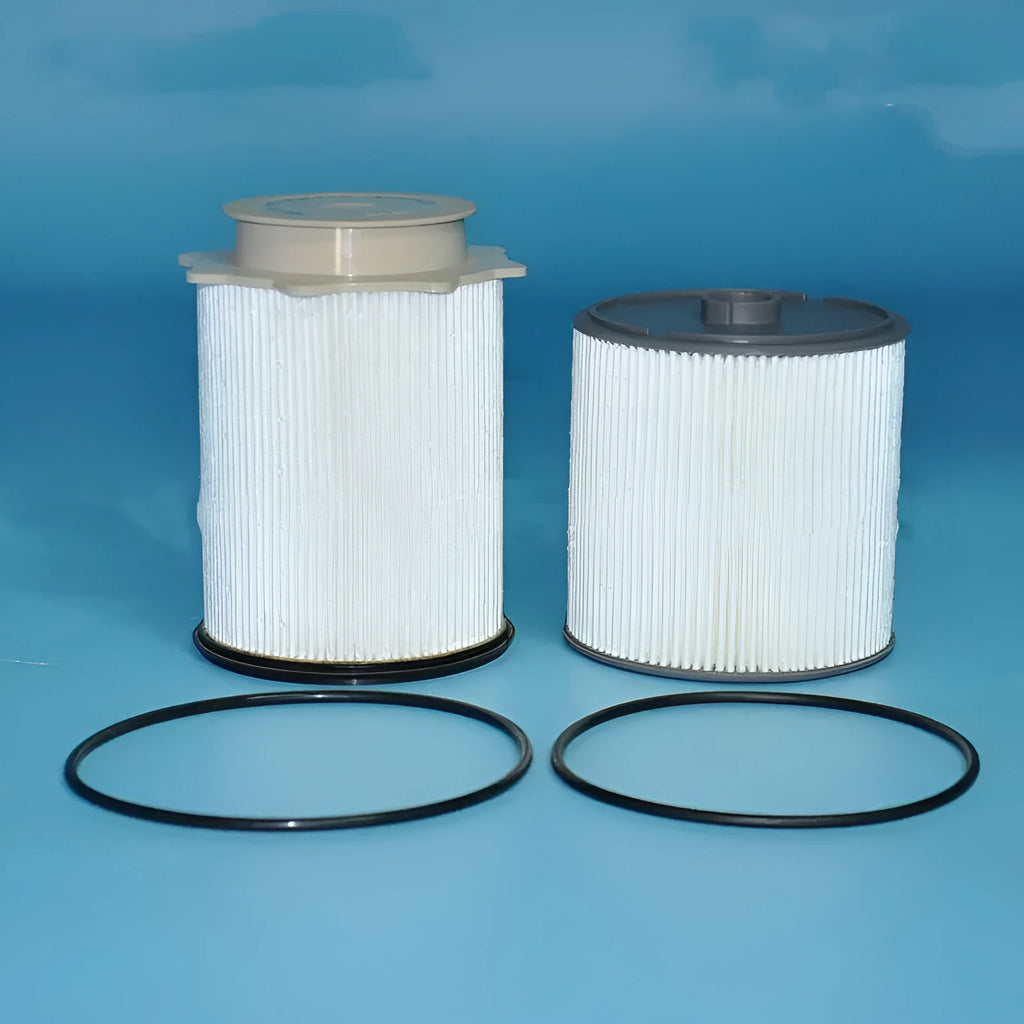RAM 1500-5500 diesel truck fuel filter kit with white housing and chemical fibre filter element