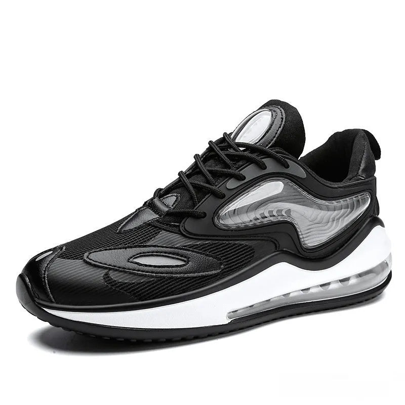 Men's casual summer shoes in Space Black with a rubber sole and air cushion design.
