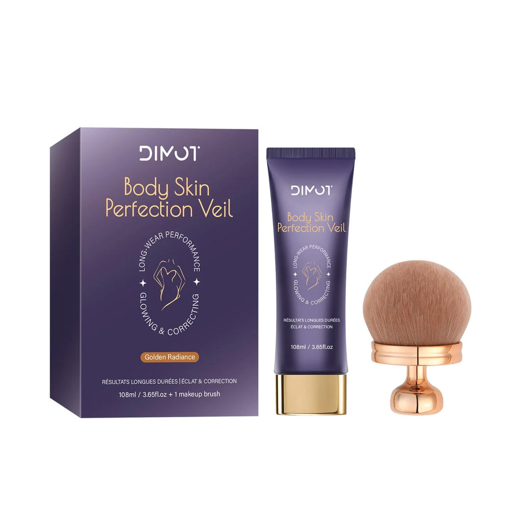Waterproof body concealer cream block and applicator brush for covering tattoos and birthmarks.