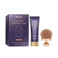 Waterproof body concealer cream block and applicator brush for covering tattoos and birthmarks.