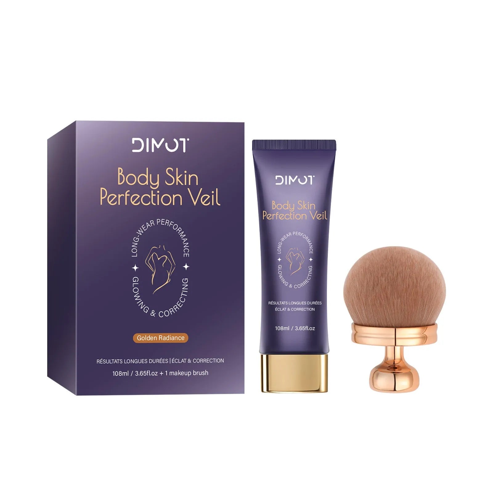 Waterproof body concealer cream block and applicator brush for covering tattoos and birthmarks.